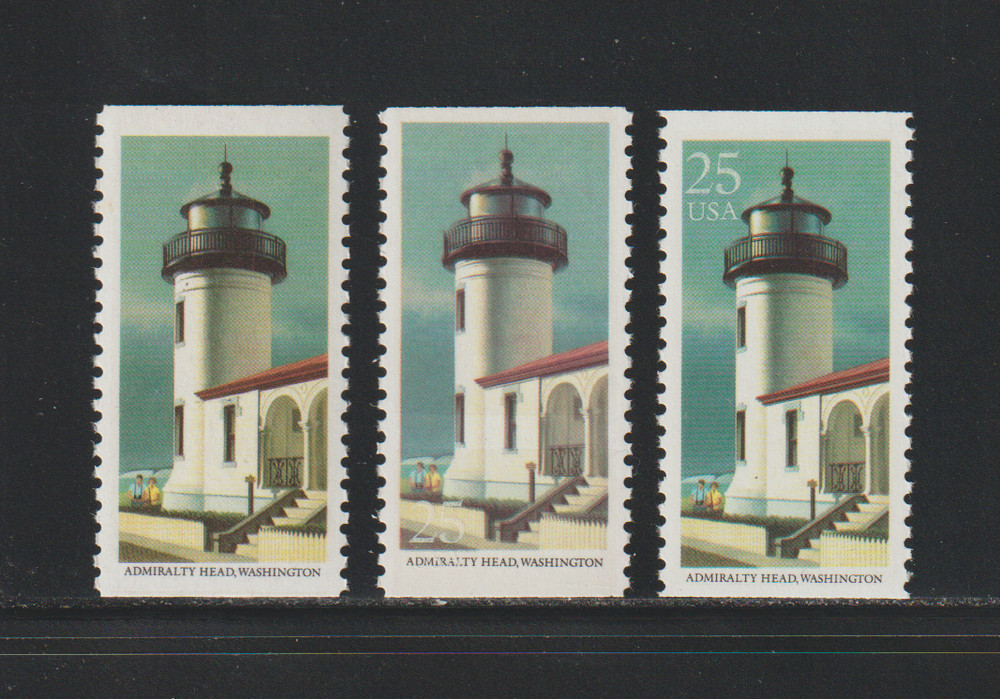 US ERROR Stamps 2470 Washington Lighthouse: Color omitted, shift & norm! MNH