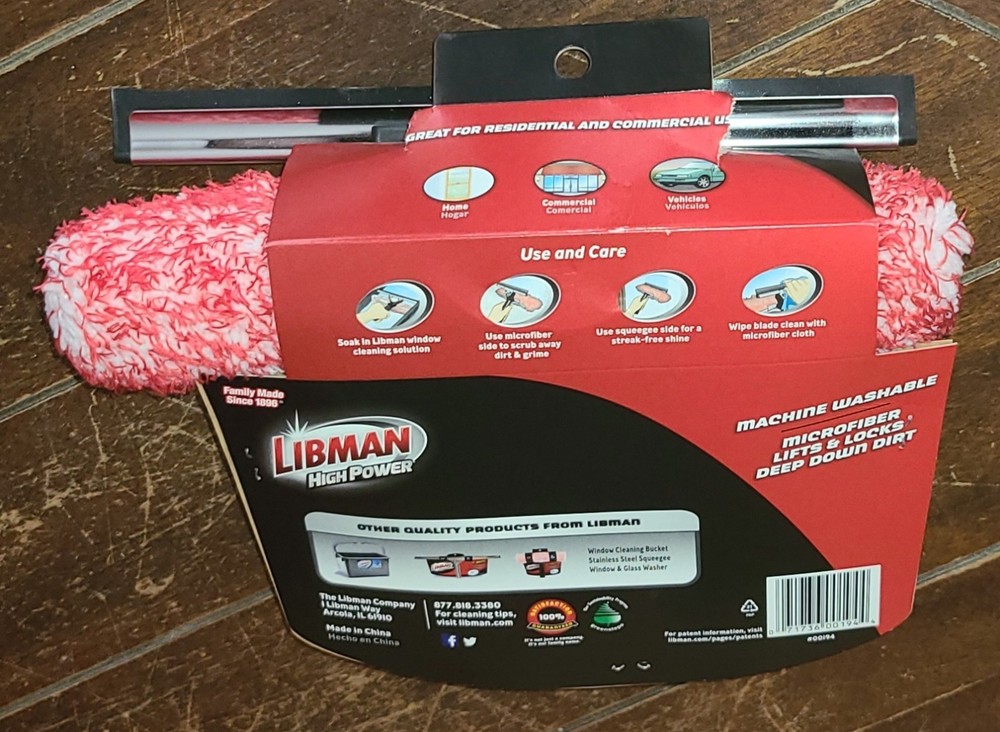 Libman High Power 2-in-1 Window Washer: Microfiber Washer/Flexible Rubber Blade