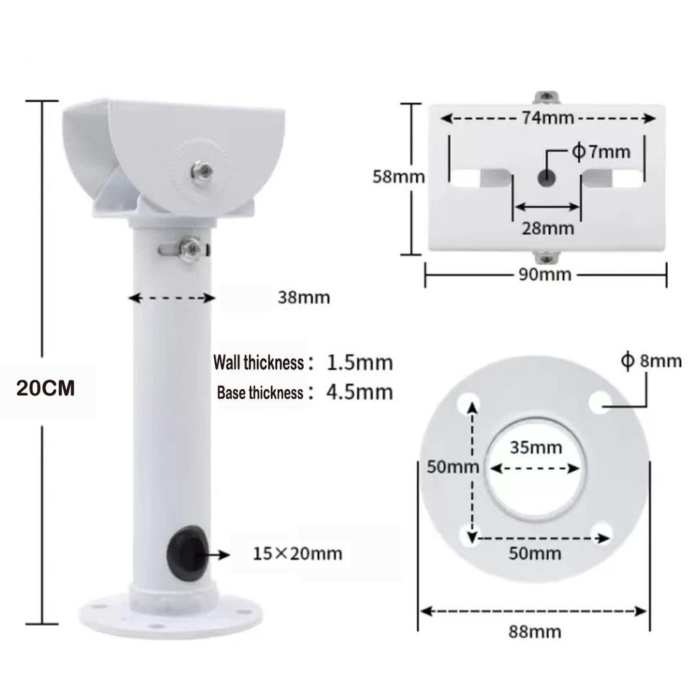 Surveillance Security Camera Mount Bracket Adjustable Universal Camera Wall M...