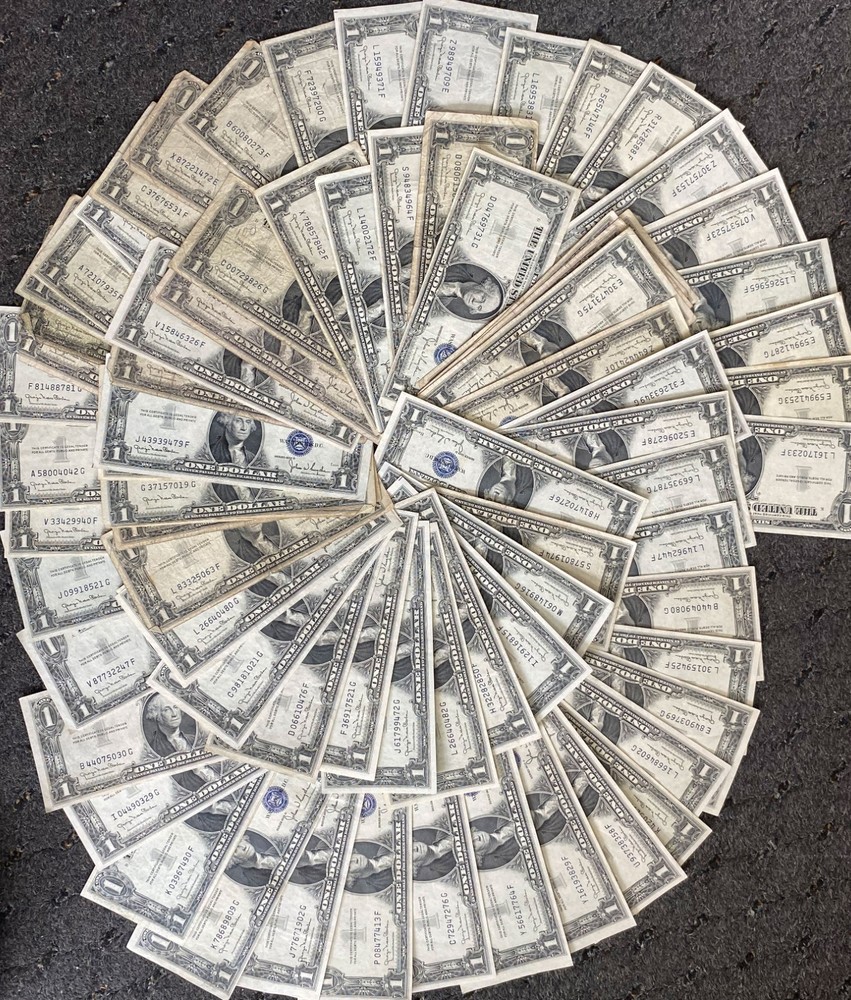 79pc 1935 D $1 Silver Certificate Blue Seal Notes Lot