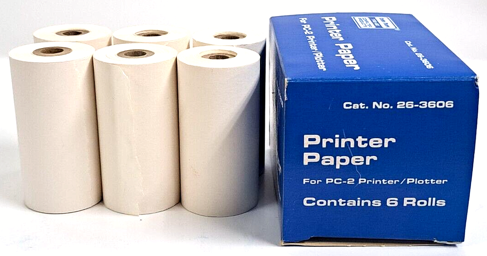 RADIO SHACK PRINTER PAPER PC-2 PRINTER/PLOTTER CAT NO. 26-3606 **LOT OF 3**