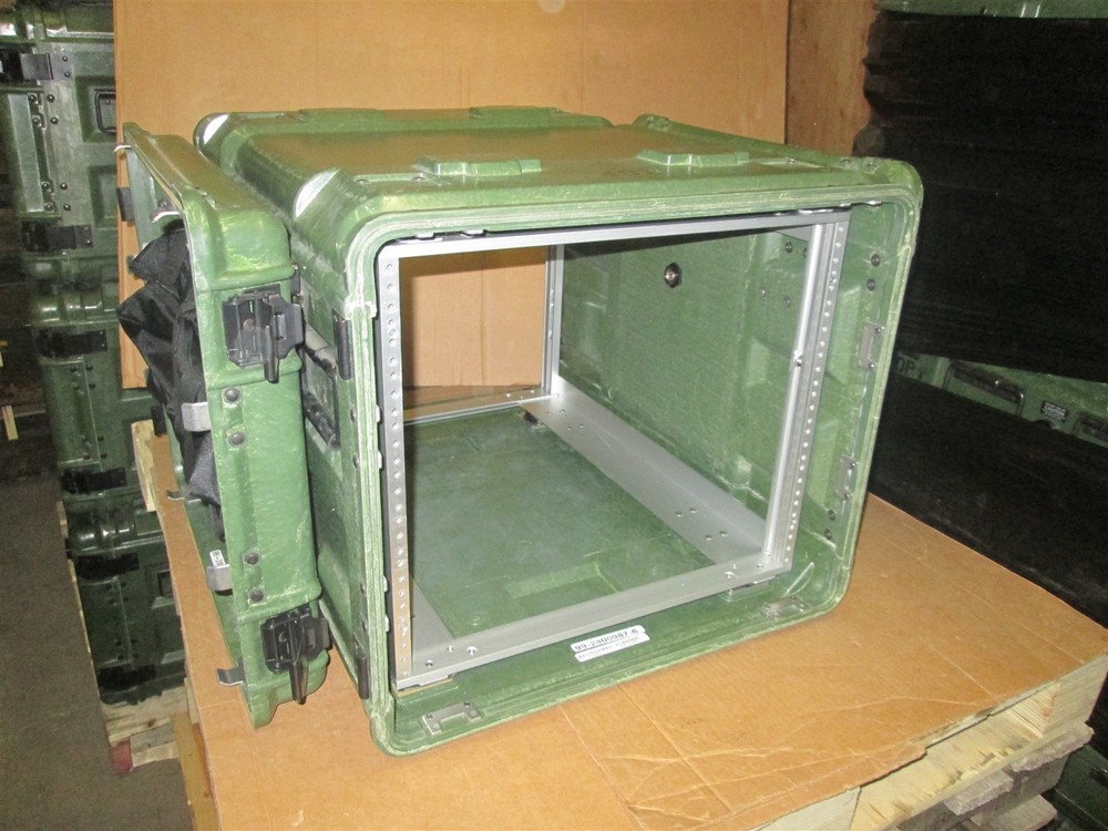 Rackmount 09U x24 Slide Out General Dynamics Composite Shock Mount Rack Case A