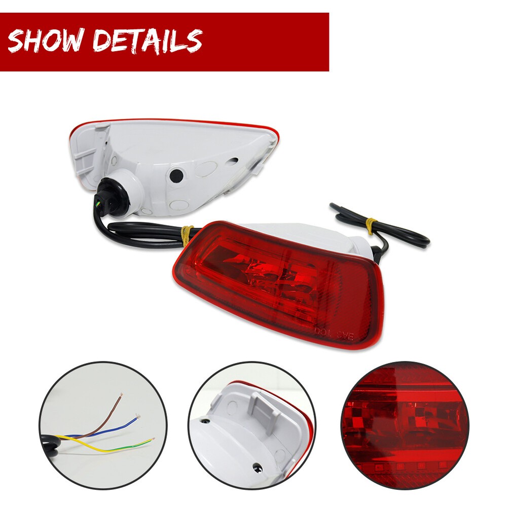 2PCS Red LED Rear Fog/Brake Light Kit For 2011-2020 Jeep Grand Cherokee