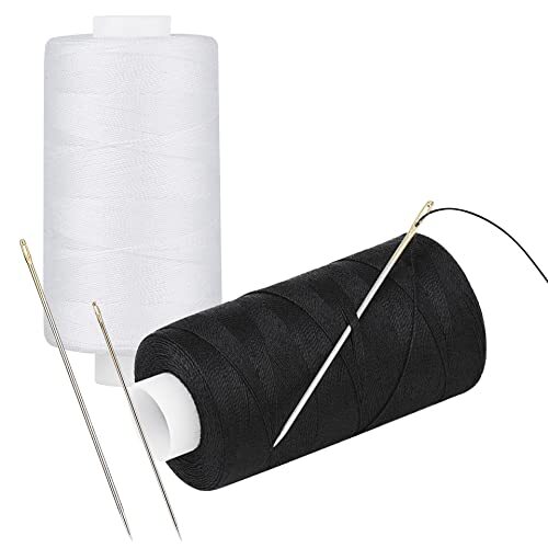 All Purpose Thread Polyester 3 White 3 Black, 400 Yards Each 3 Black 3 White