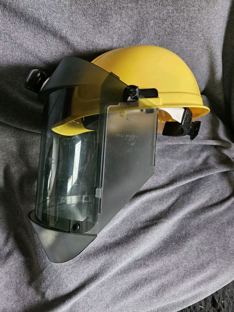 Oberon Electrical Arc Flash Face Shield & Hard Hat Yellw Helmet