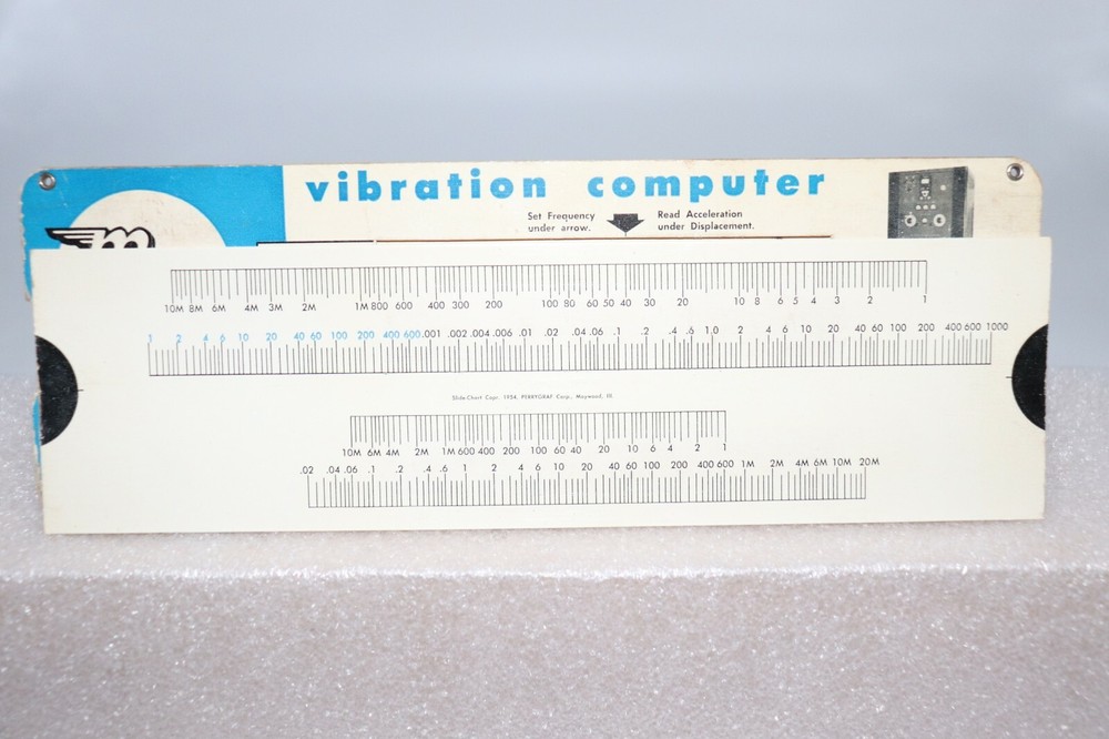 1954 Copr. Slide Chart MB MANUFACTURING Vibration Computer