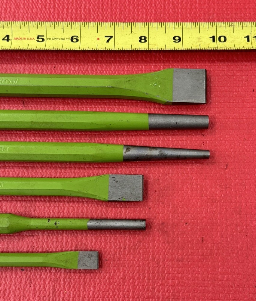 Pittsburgh Tools 6 PC, Green Chisel and Punch Set