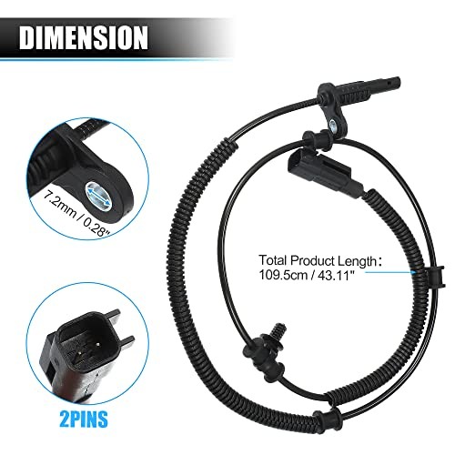 ABS Wheel Speed Sensor Rear Left or Right Wheel ABS Brake Sensor for Ram 1500