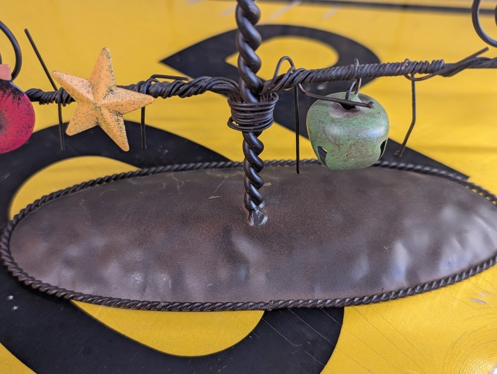Vintage Primitive Metal Christmas Tree Table top