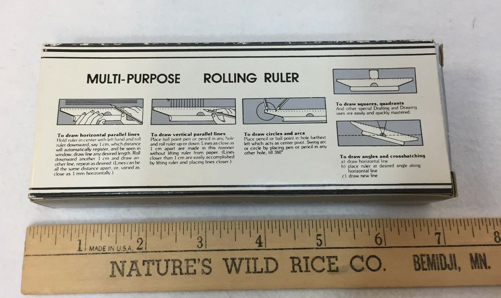 Ruler Rolling Multi Purpose Crescent Drawing Lines Charts Etc DMCP Original Box