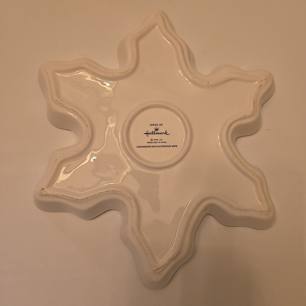 Red Snowflake Hallmark Christmas Serving Tray