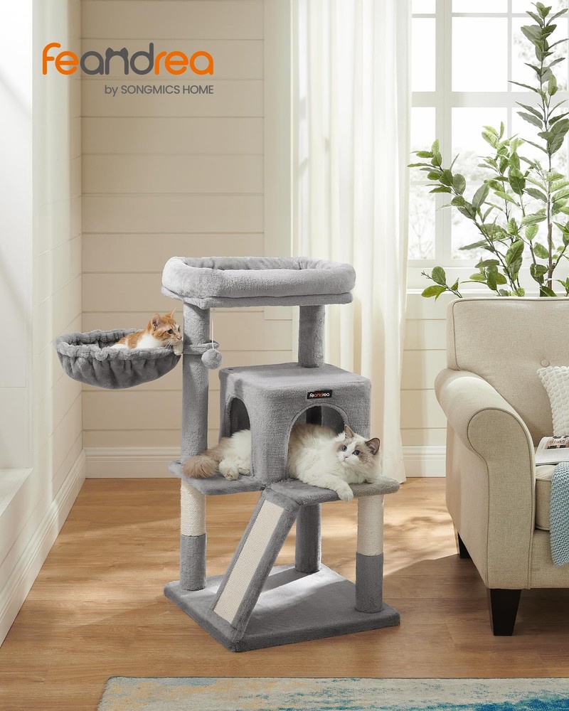 FEANDREA Cat Tree with Sisal-Covered Scratching Posts, Cat Tower, Cat Condo