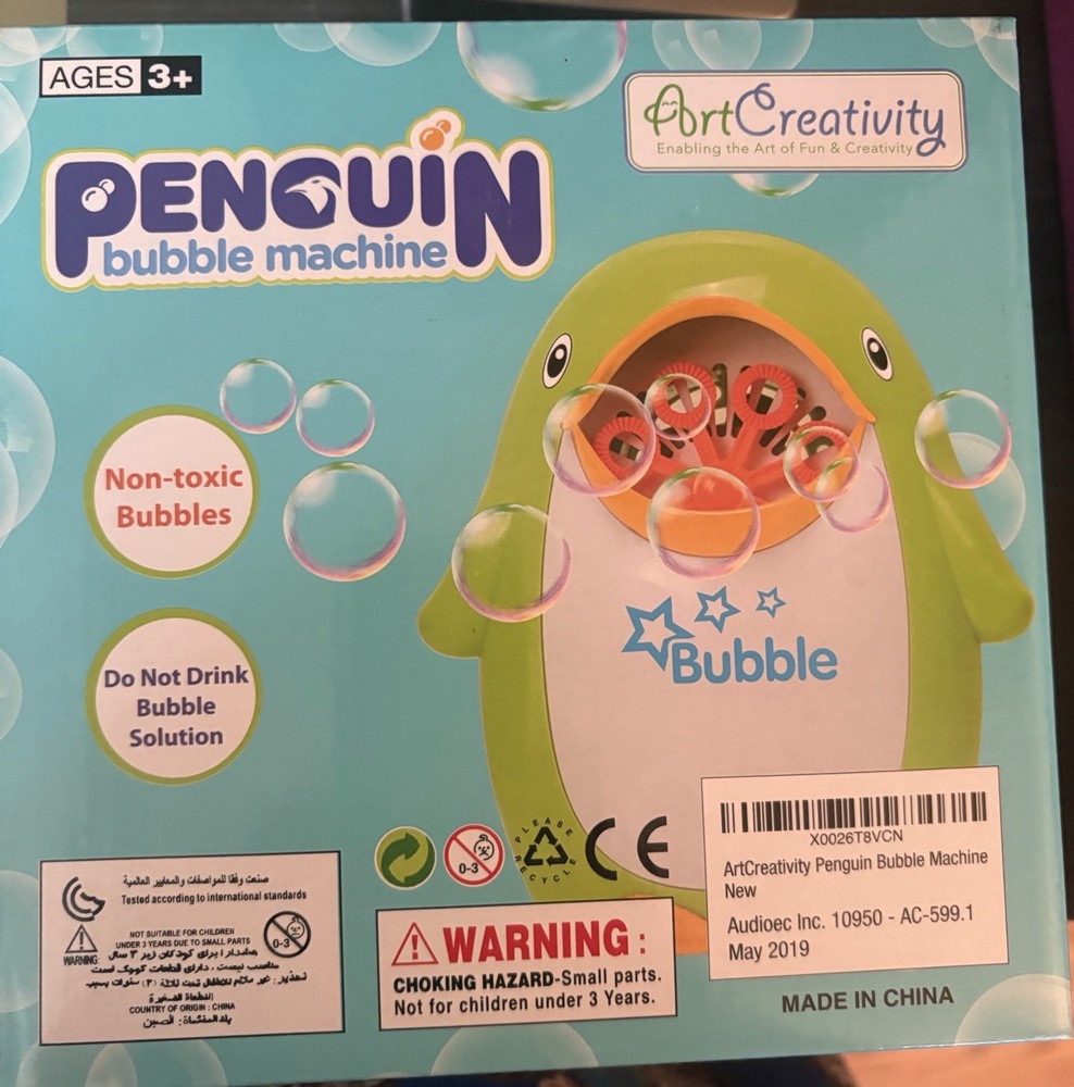 ArtCreativity Penguin Bubble Machine Bubble Toy Ages 3+ Model AC-599.1 2019
