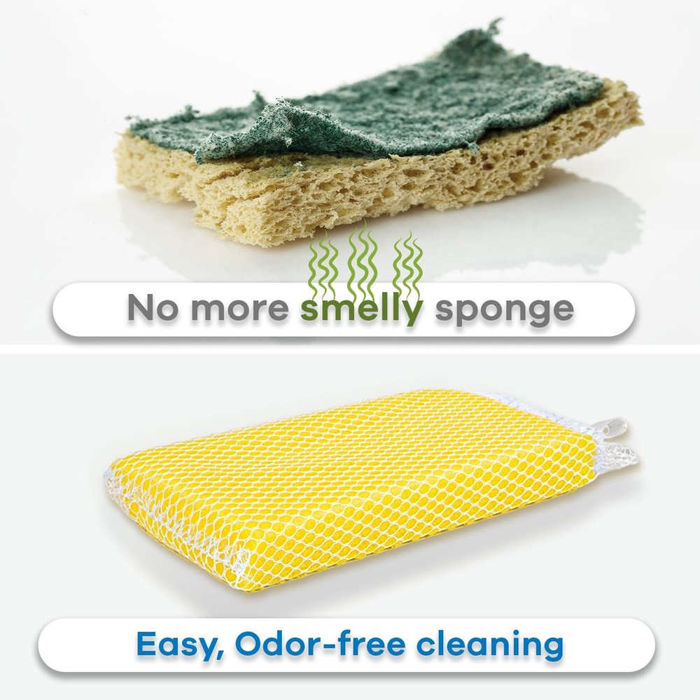 Multi-Purpose Mesh Net Kitchen Cleaning Dishwash Sponge Assorted Color (6 Pack)