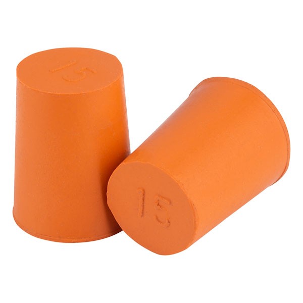 Rubber Disc Stopper, Solid, Bottom 15mm, Top 18mm, Length 24mm - 10Pk