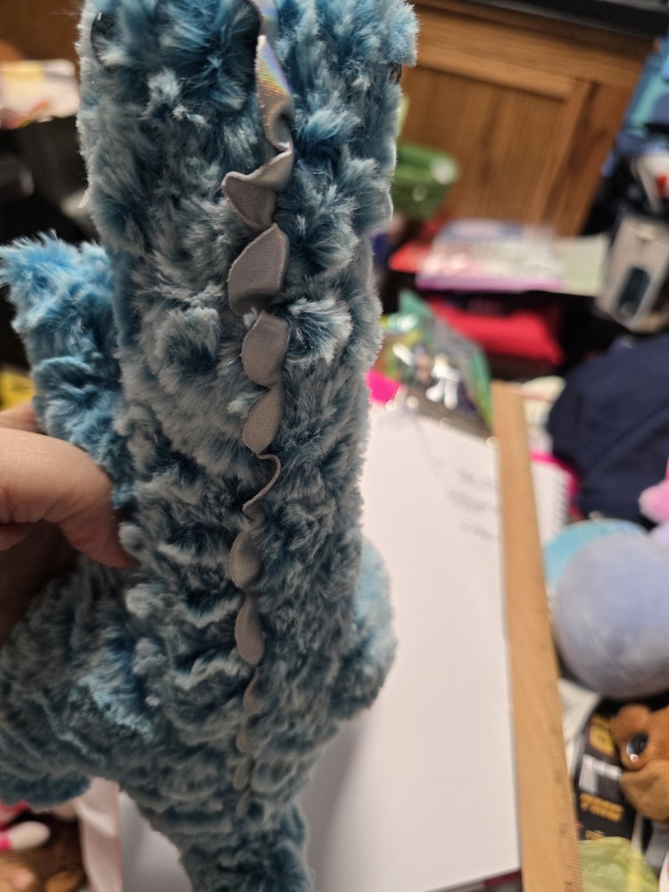 13 Inch Blue Curly Dinosaur