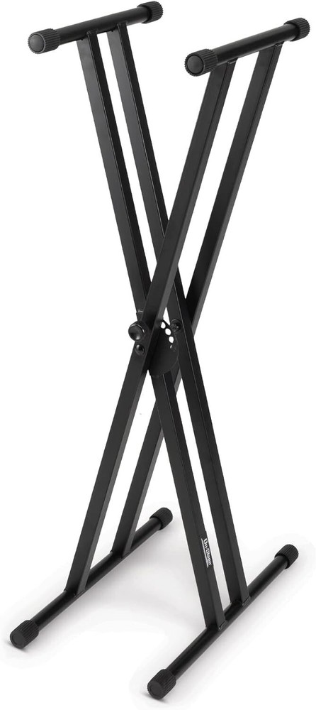 Sturdy Adjustable X-Frame Keyboard Stand - Black Aluminum Performance Gear