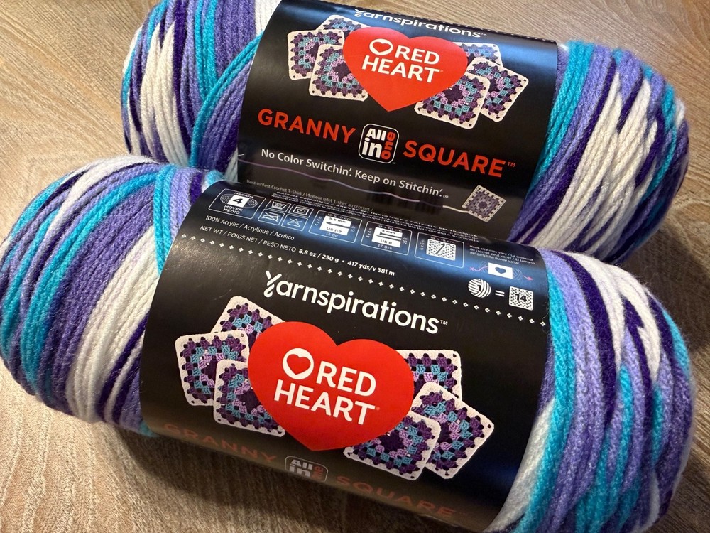 red heart all in one granny square