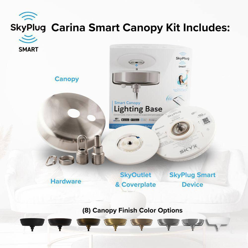 5 In. Matte White Smart Plug and Play Lighting Base - Carina