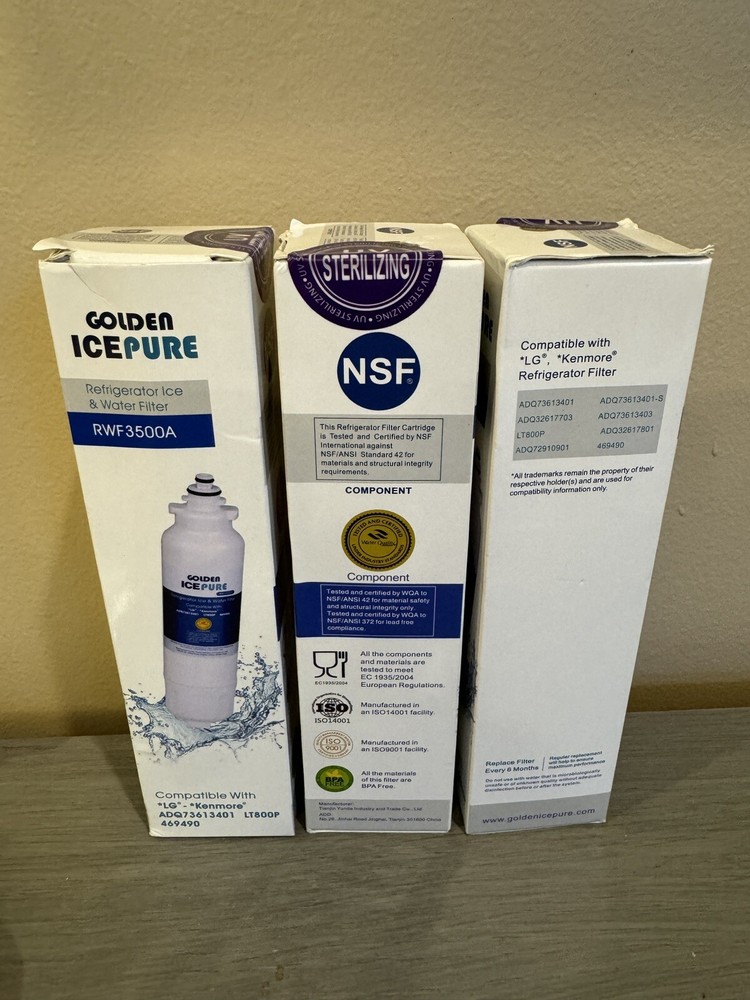 IcePure RWF3500A Refrigerator Water Filter Sealed NEW Lot Of 3