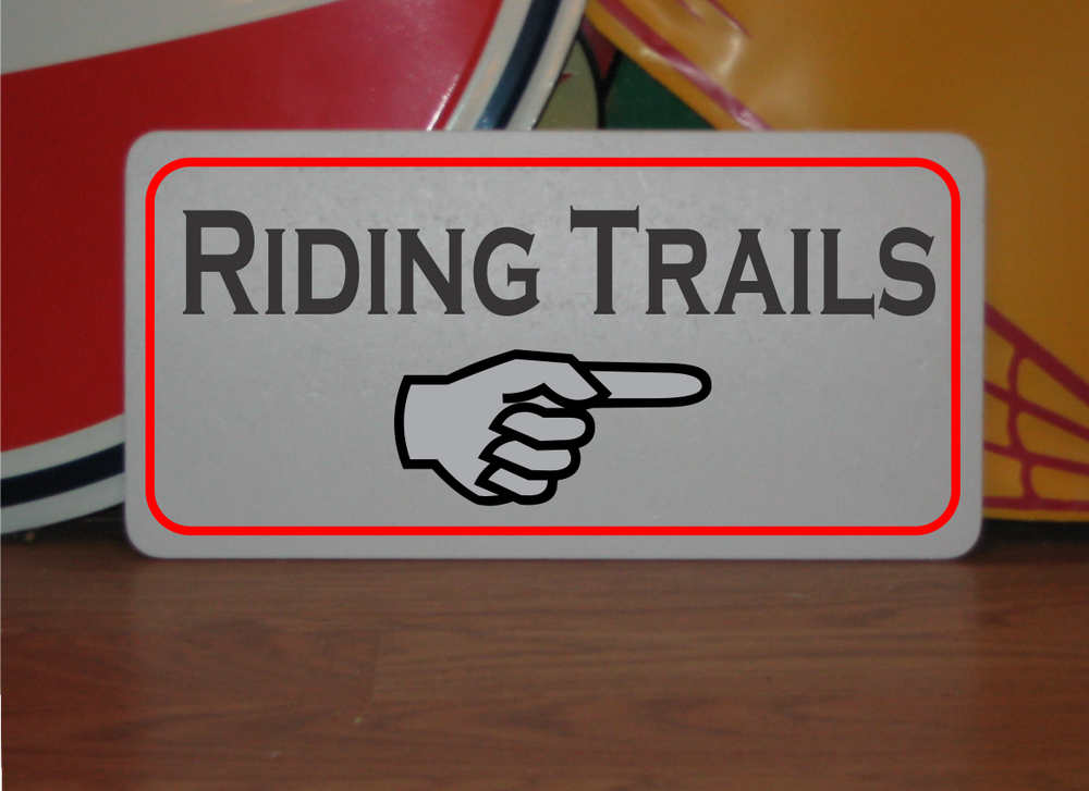 Riding Trails arrow Metal Sign