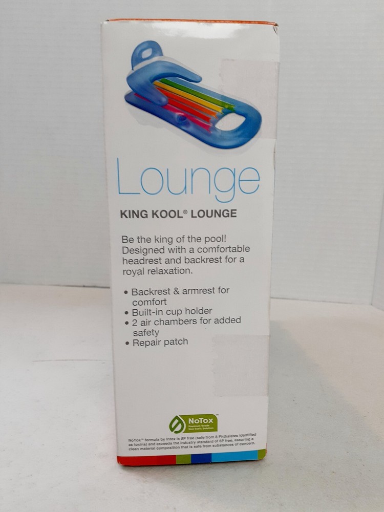 Swimming Pool Float Intex King Kool Lounge Inflatable Lounger Headrest Cupholder