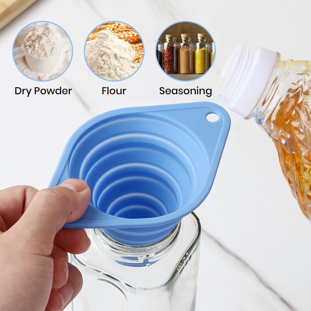 Kitchen Funnels Set 3 PackFunnel for Kitchen Use Filling BottlesSilicone Funn...
