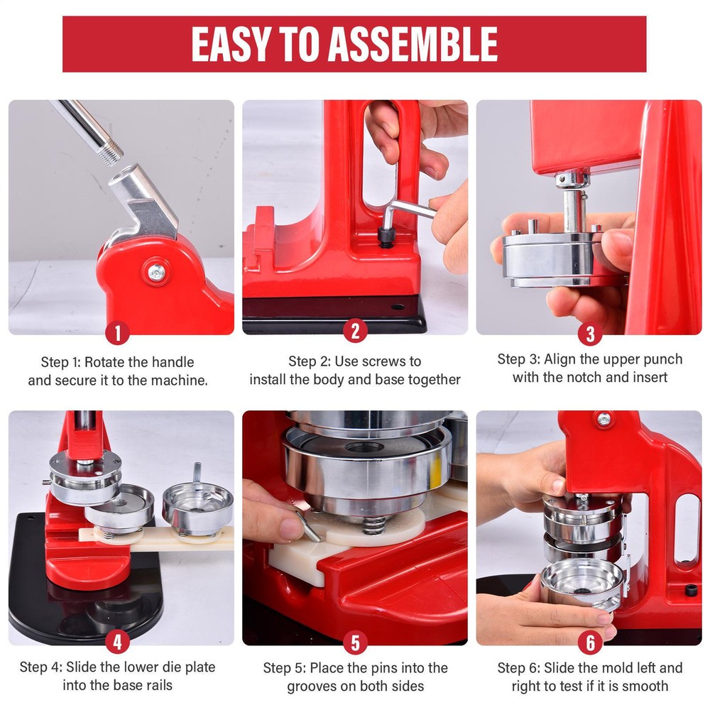 Button Maker Machine Pin Badge Maker 1.25"/2.28"/3" 300Button Parts