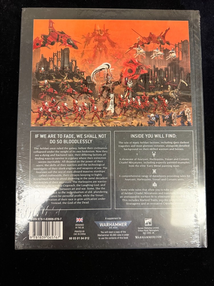 Games Workshop Warhammer 40k Aeldari Codex Lot B SEALED Hardcover