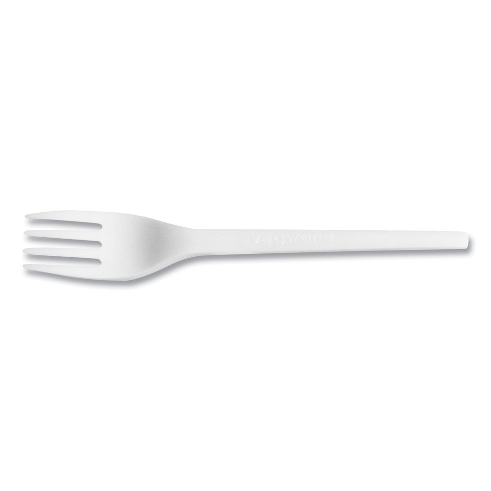 Vegware VWFK65 Compostable CPLA Cutlery Fork - White (1000/Carton) New