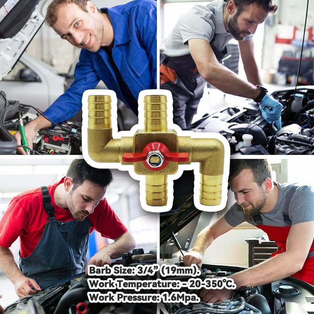 Solid Brass 3/4 Inch Heater Control Valve, 4-way Automobile Heating Water valve