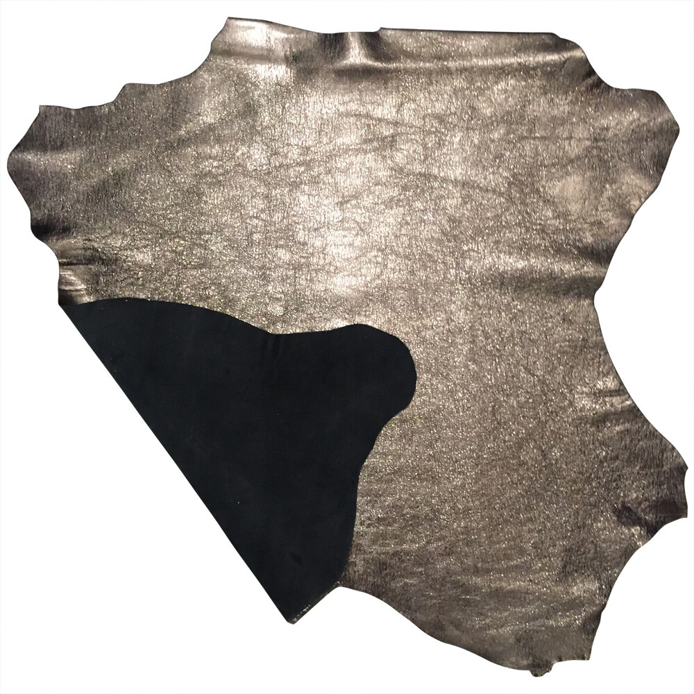 Metallic Rustic Goatskin Leather Hide, Material for Crafting, Bookbinding Fabric