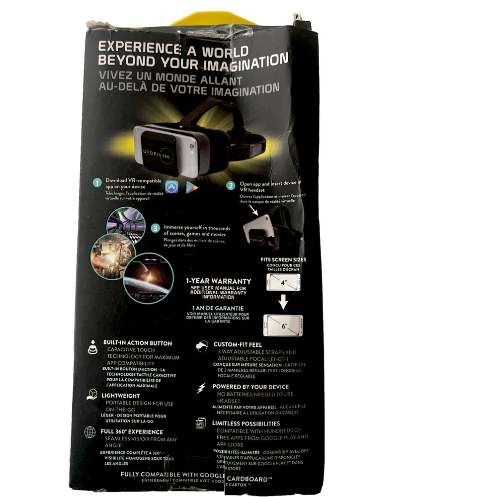 ReTrak Utopia 360 Smartphone Virtual Reality Android Apple- Headset VT-0816