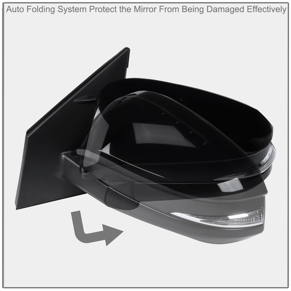Left Side Mirror Fits 2013-2019 Ram 1500 Chrome Power Fold+Heated+Temper Sensor