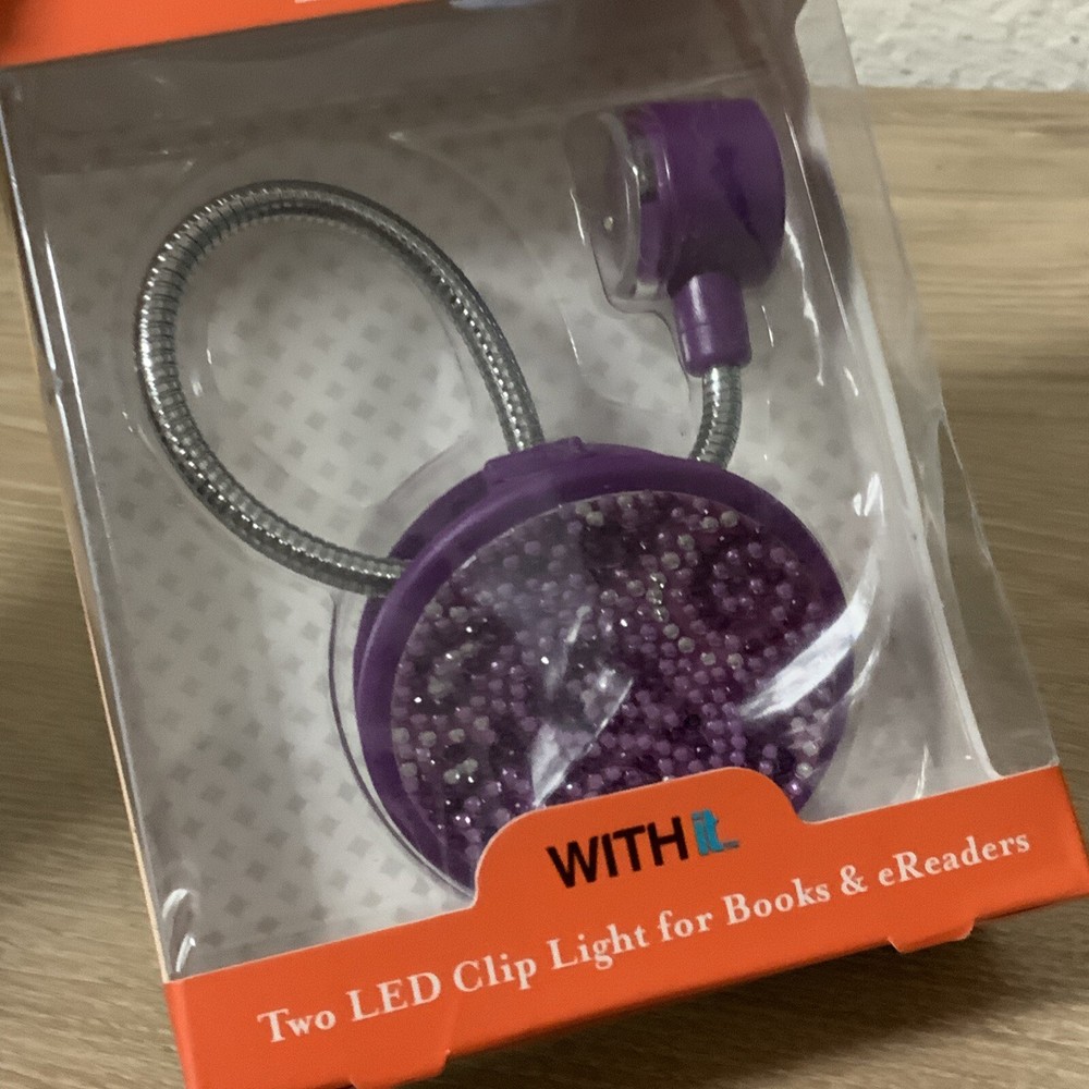 📀 Sparkle WITH iT Two LED Clip Light For Books & EReaders PURPLE