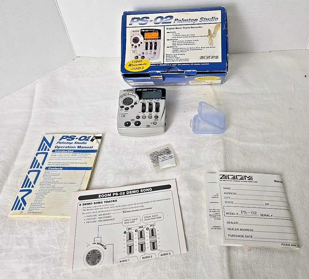 ZOOM PS-02 Palmtop Studio Multitrack Recorder Good w/ Box