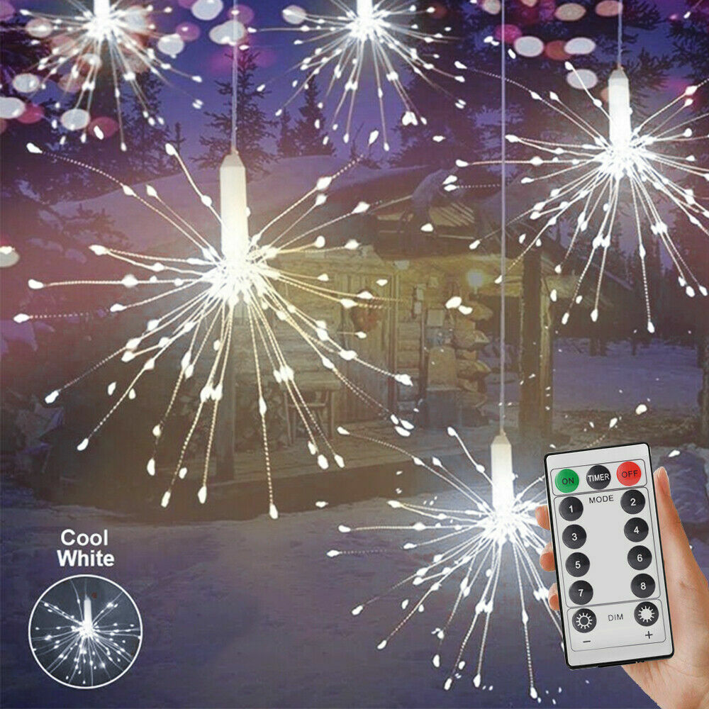 Firework LED String Lights 150LED Copper Wire Strip Fairy Light with Remote