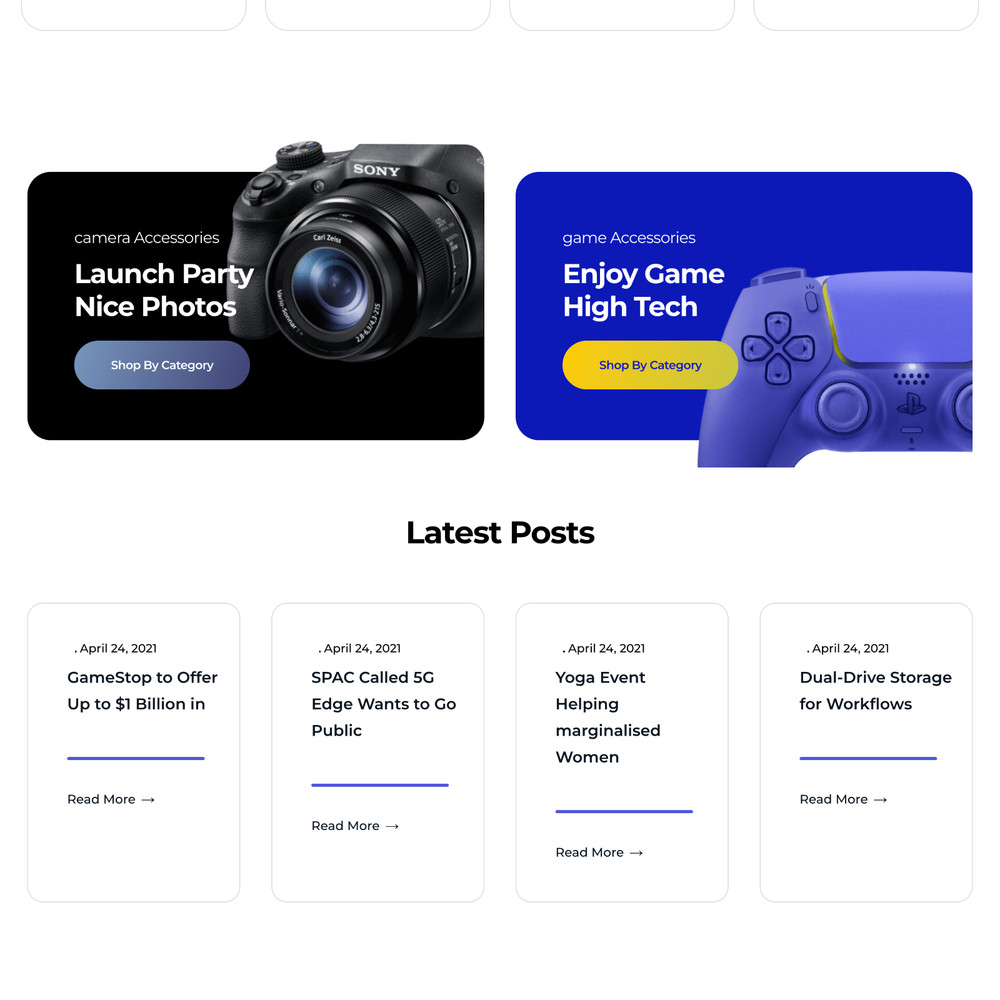 Tech Store Website Design with Free VPS Web Hosting and Installation