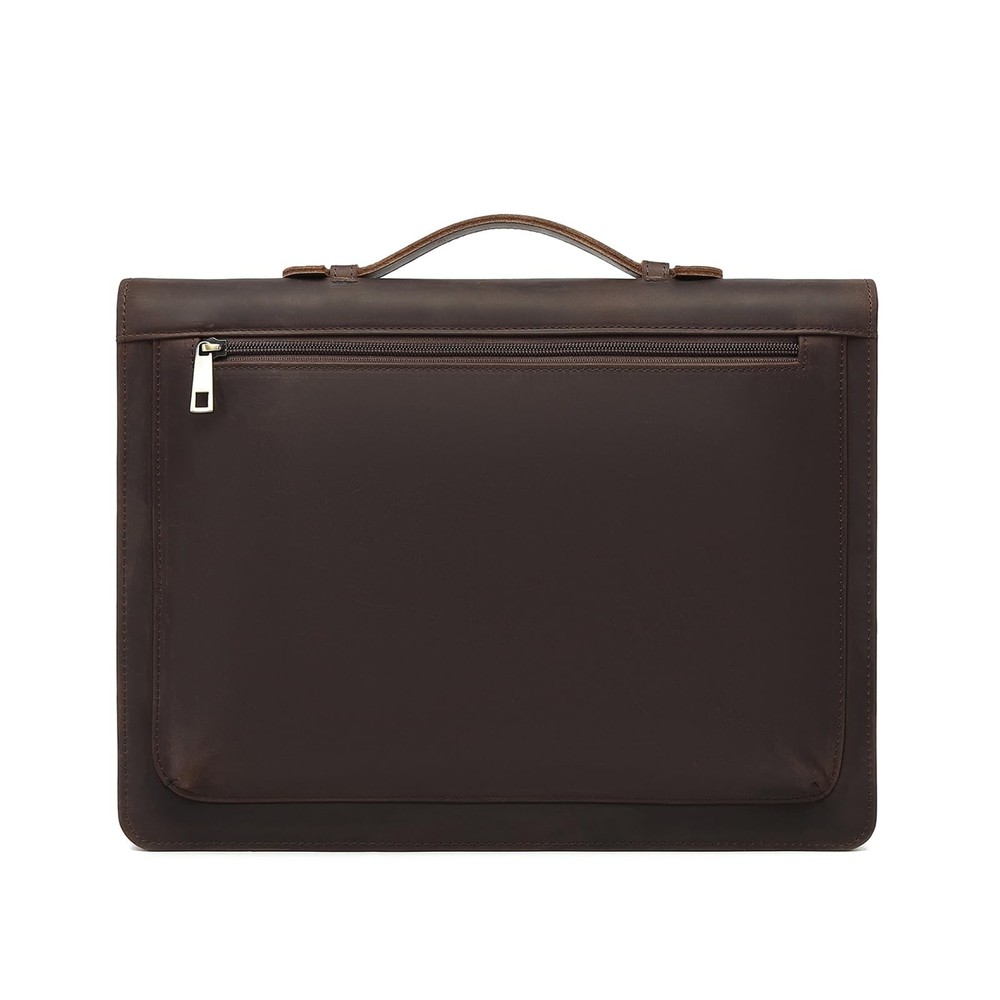 Genuine Leather Portfolio with Hidden Handle, Clipboard Folder, Front Pocket,...