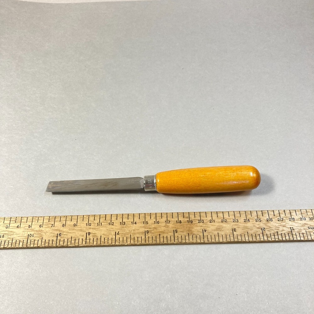 Hyde Leather Knife Shop Square Tip Blade Wood Handle