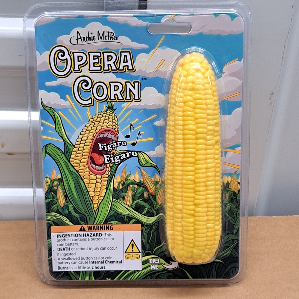 🌽 Archie McPhee  - Opera Corn - Singing Corn Cob Gag Gift 🌽