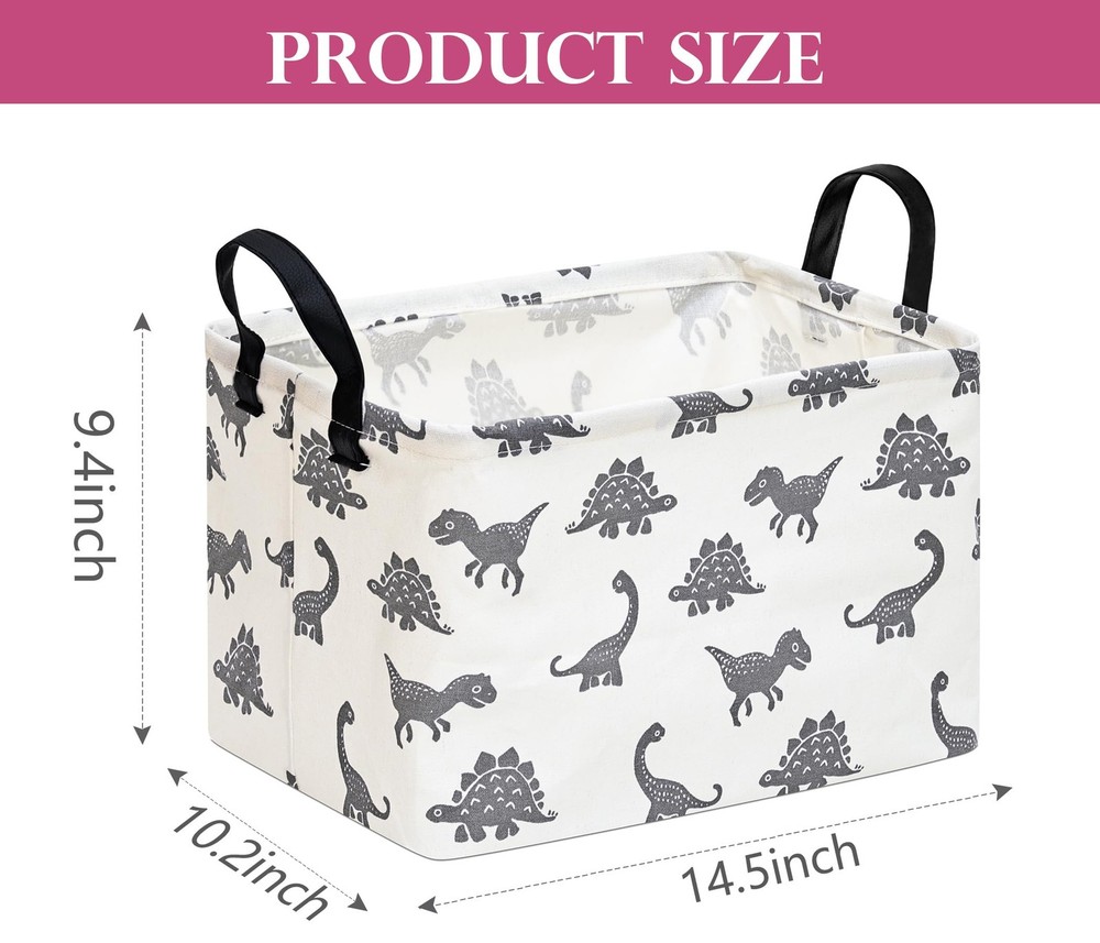 HUAYEE Rectangle Dinosaur Pattern Gift Basket Storage Bin Laundry Hamper Stor...
