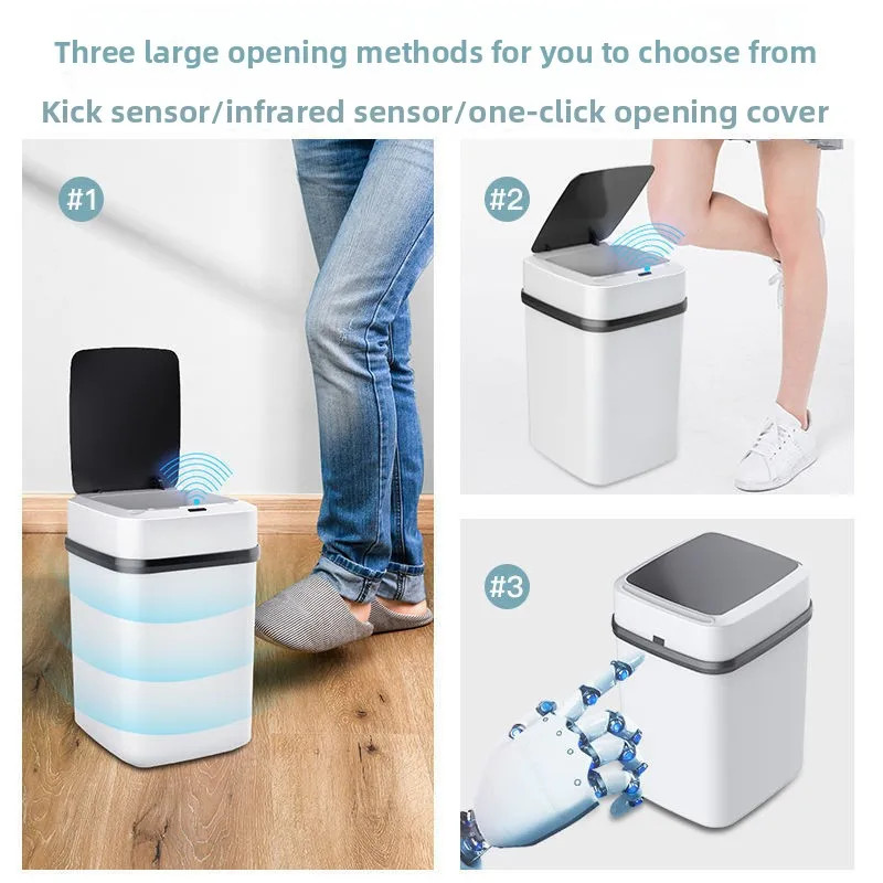 13L Smart Sensor Trash Can Garbage Bucket Automatic TrashBin for Kitchen Bathrom
