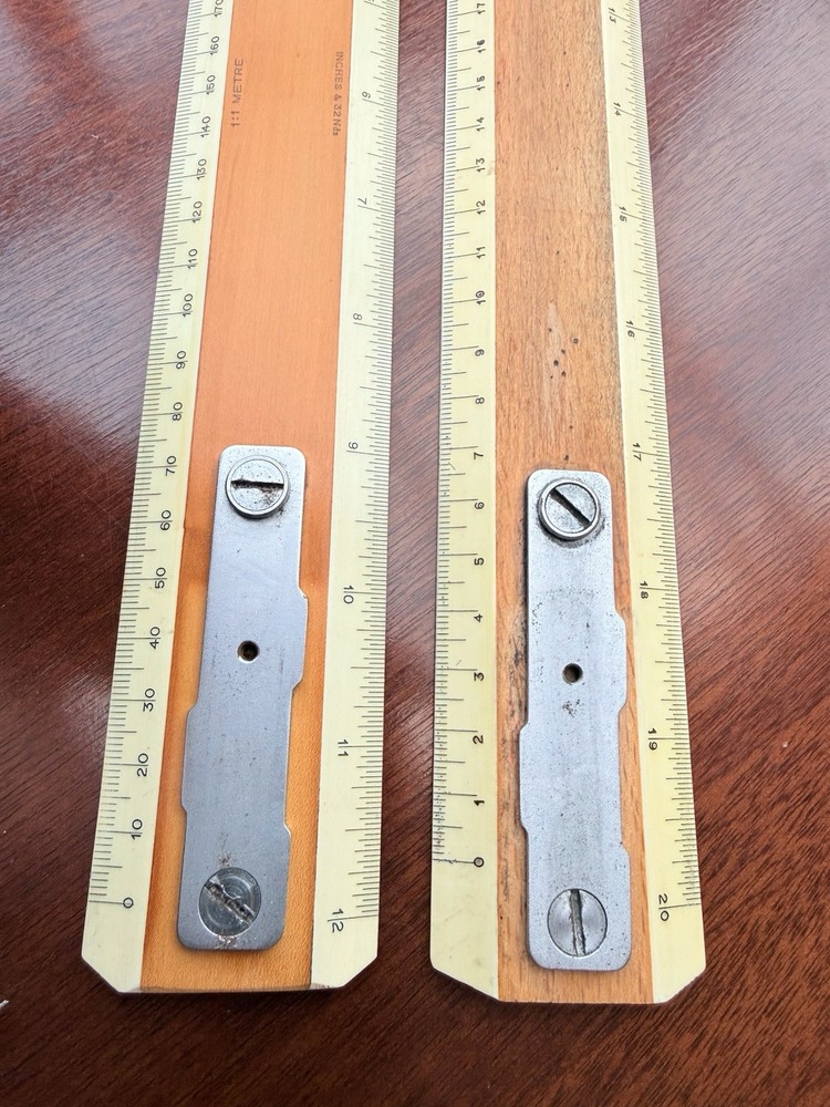 Drafting machine scale rules pair Kuhlmann
