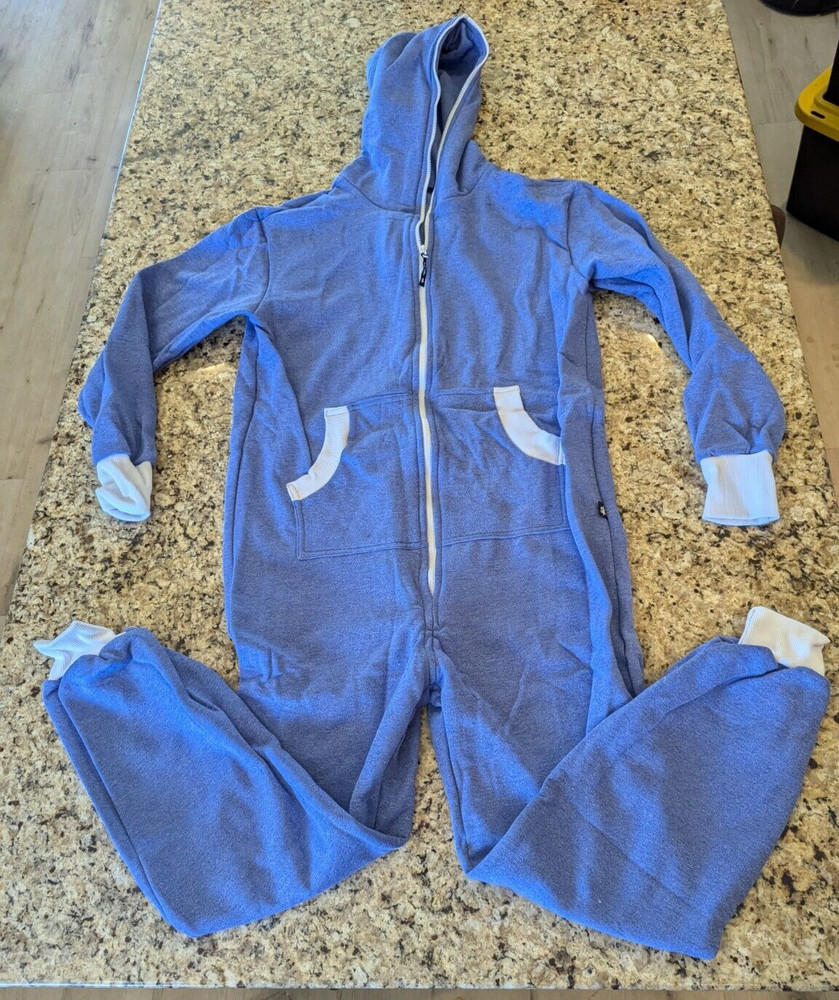 Sofa Killer Unisex One piece with white cuff Blue Heather size Medium