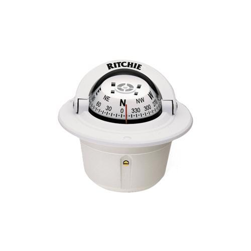 Ritchie F-50W Explorer Compass Flush Mount (White)