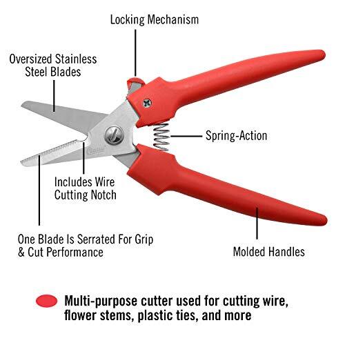 Clauss Spring-Action Stainless Steel Wire Cutters / Pruning Shears For
