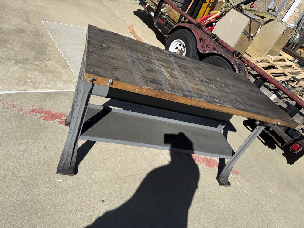 Heavy-Duty Industrial Workbench – Solid Wood Top – 60” x 30”