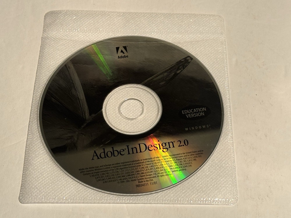 ADOBE INDESIGN 2.0 for Windows Education Version Disc only