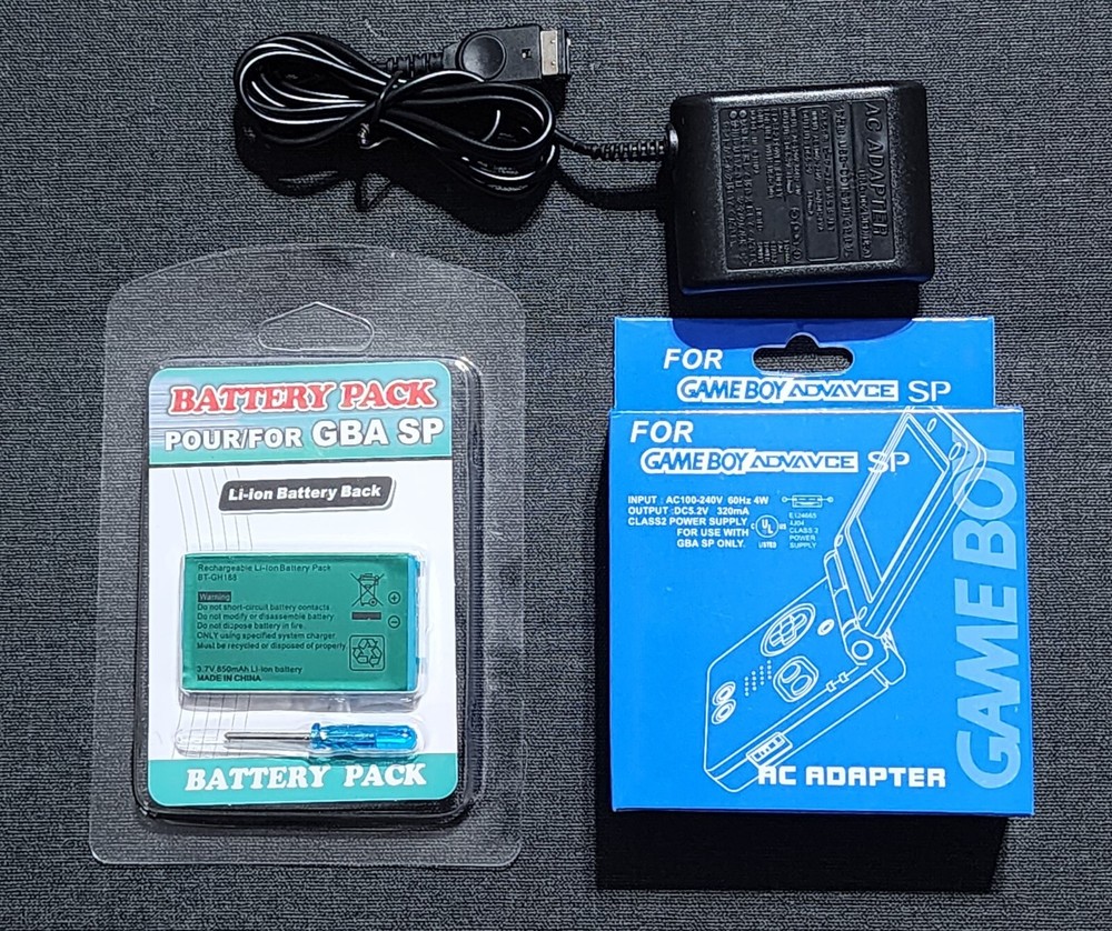 Replacement Battery and Charger For Nintendo Gameboy Advance SP With Tools @